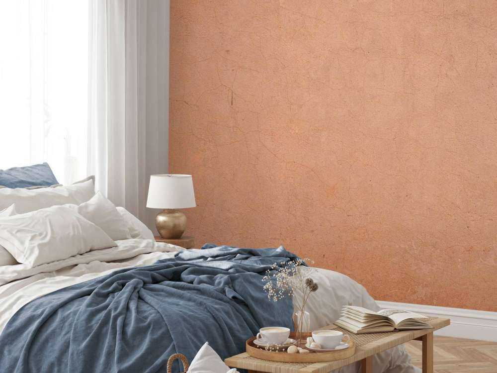 Betongstruktur i terrakottafarger