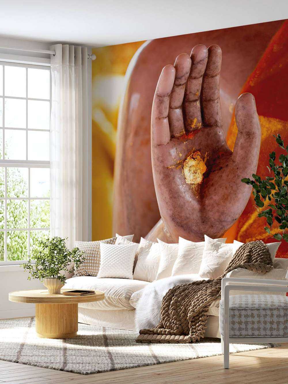 Palme med gullplakett Tempelkompleks Bangkok (Thailand)