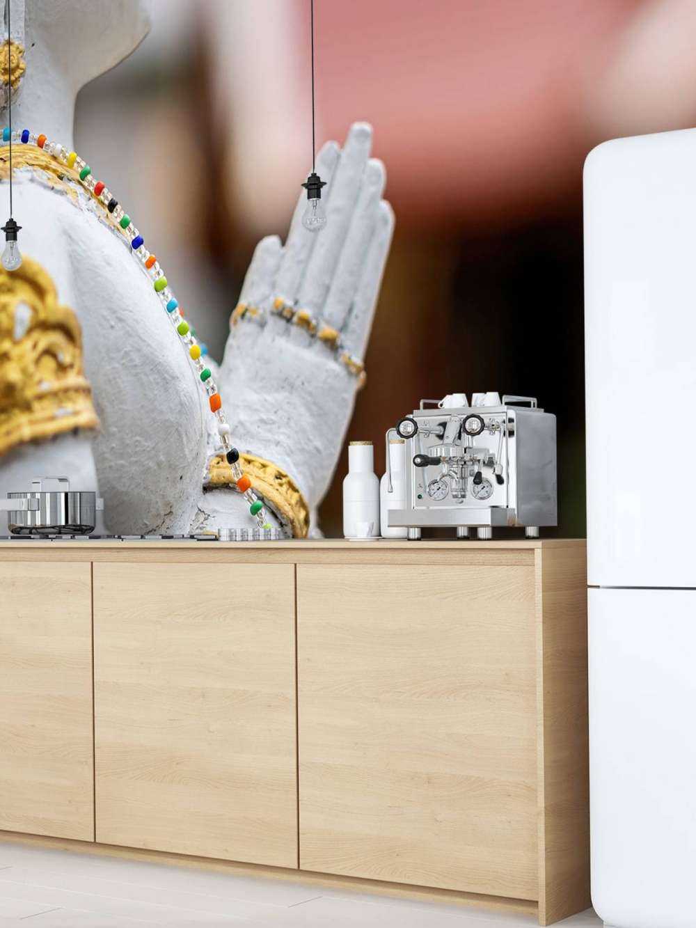 Hvitt og gull Buddha Temple Complex Bangkok (Thailand)