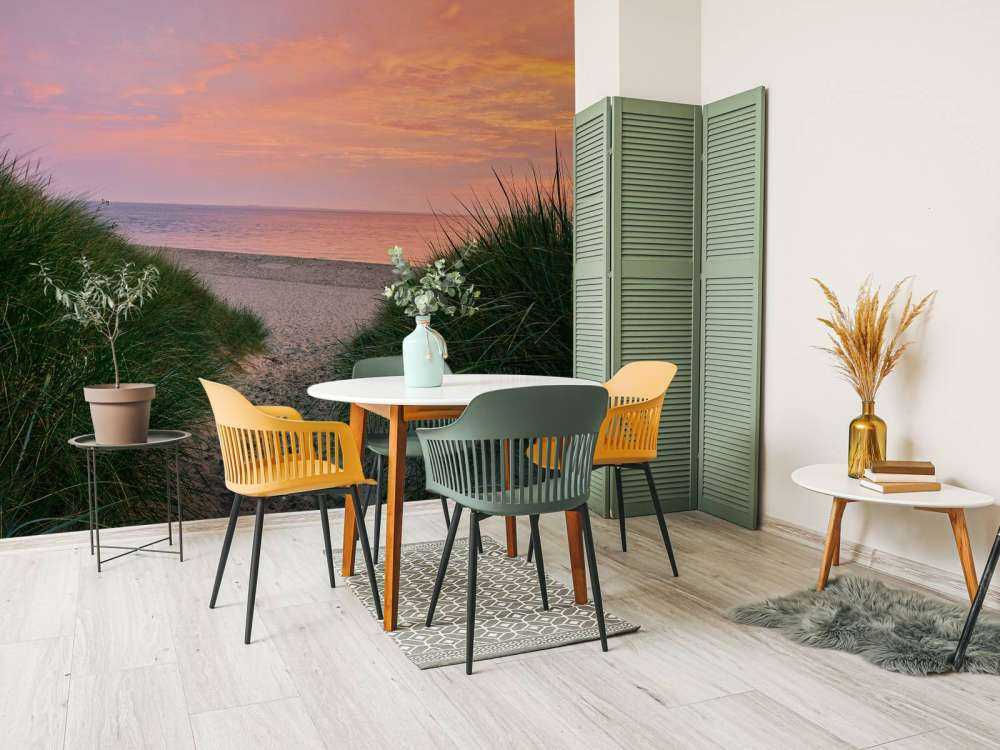 Dunepassasje med soloppgang