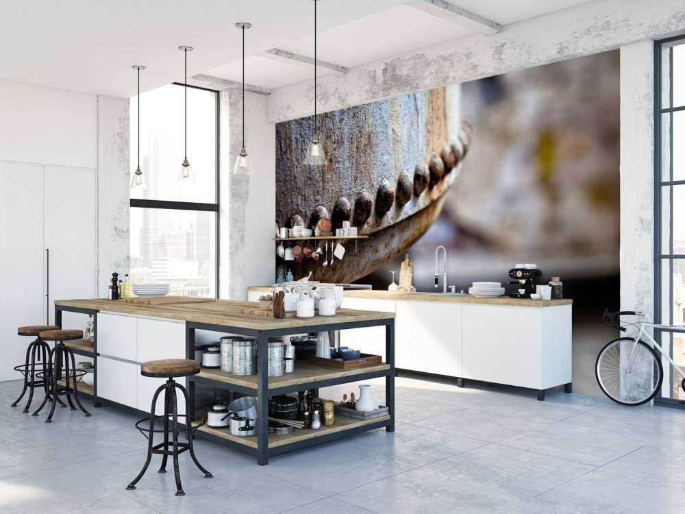 Detalj av en rustet dampkjele