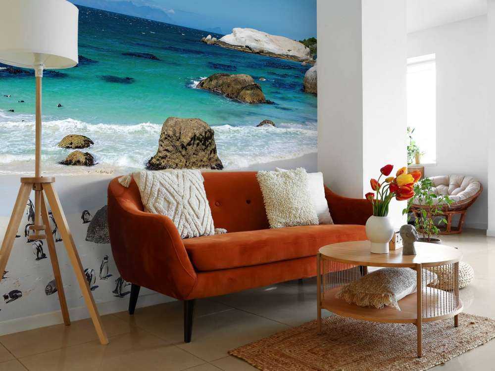 Strand med pingviner