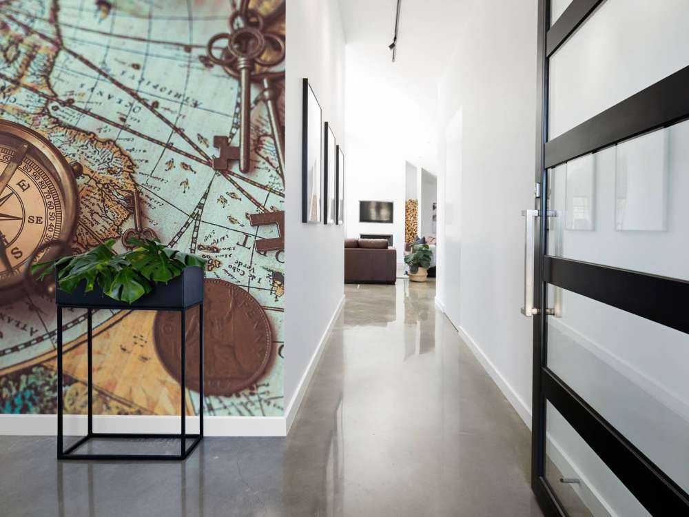 Vintage verdenskart med kompass