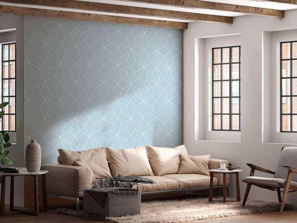 Lyseblå geometriske linjer