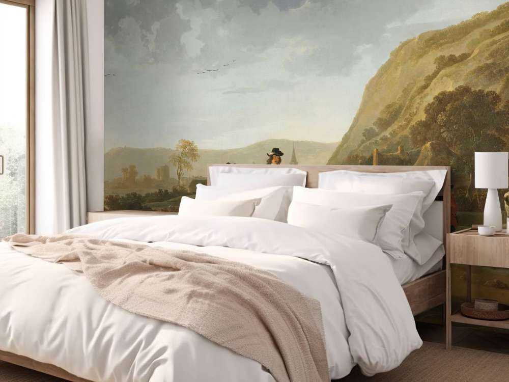 Elvelandskapp med ryttere