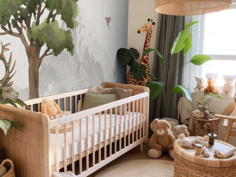 Skogsdyr nær et fjell