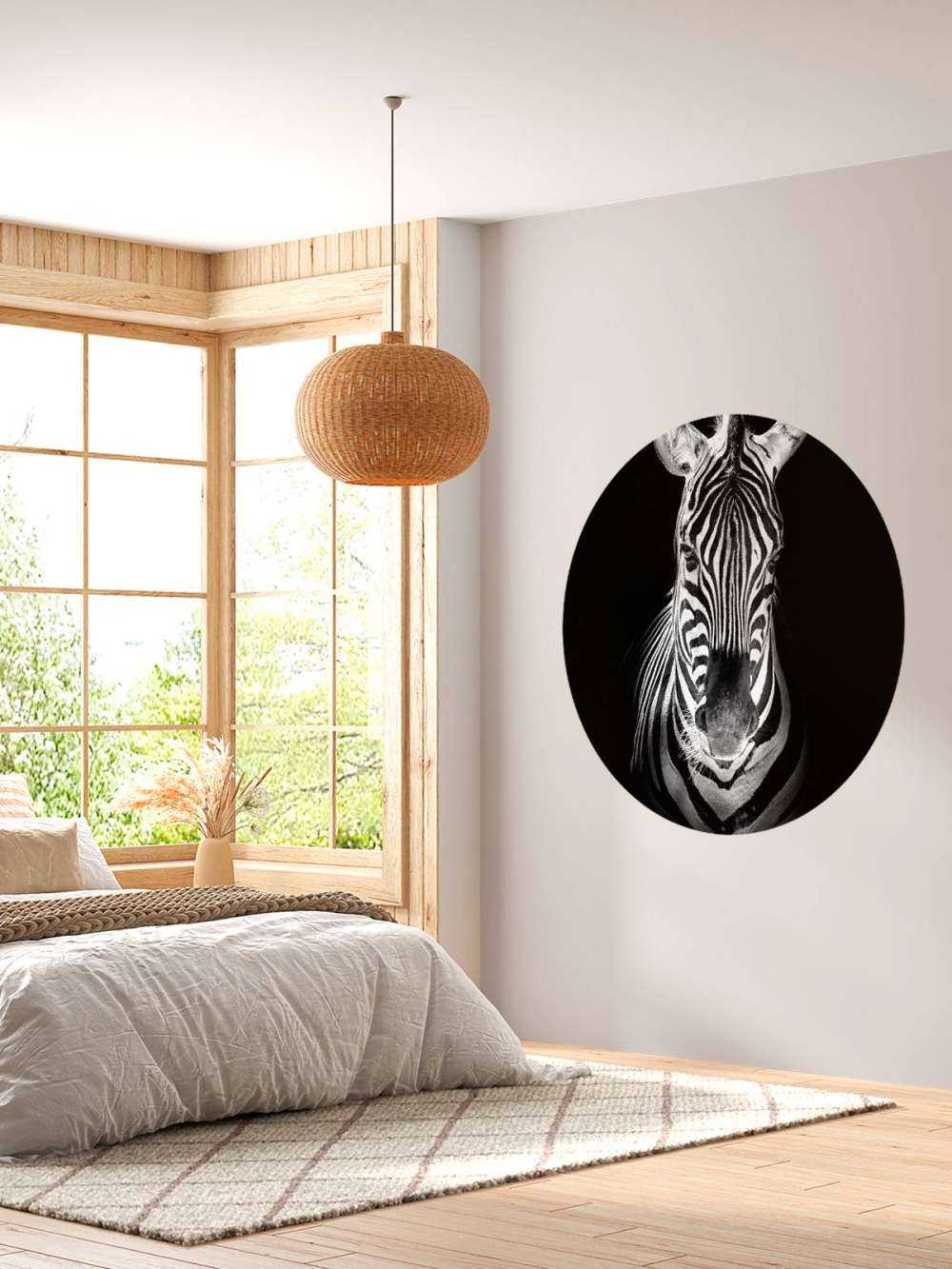 Nærbilde sebra svart og hvitt