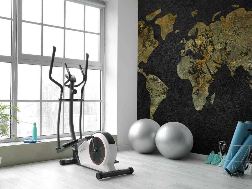 Verdenskart med gullgrønn tekstur