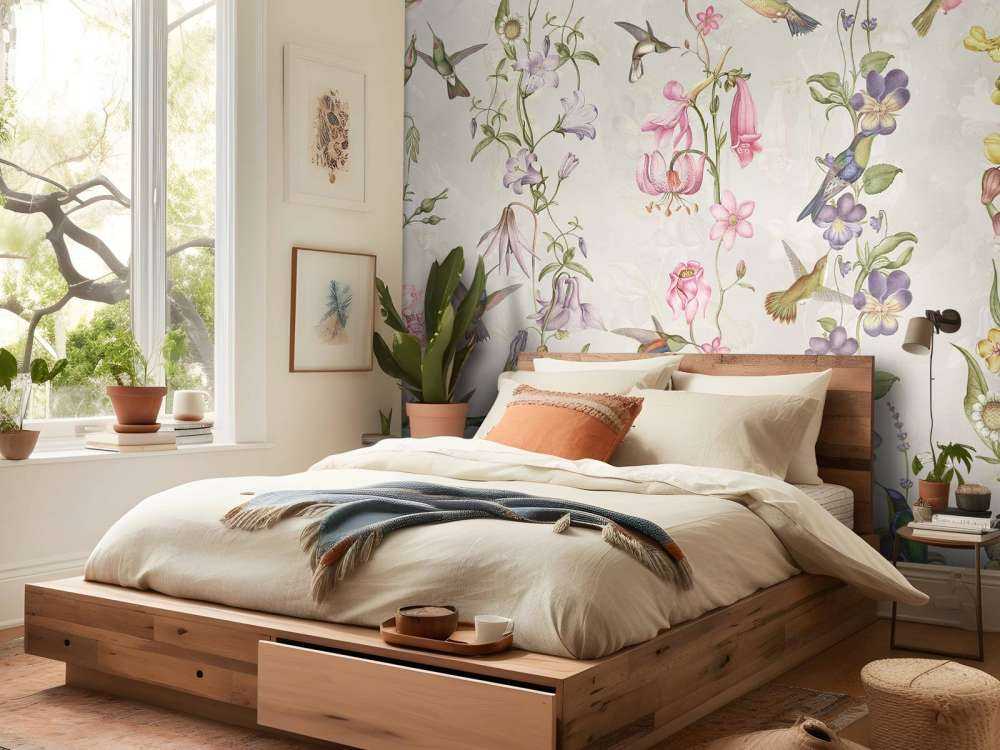 Eng- og hageblomster taupe