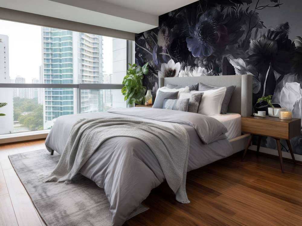 Stort bukett med anemoner blå