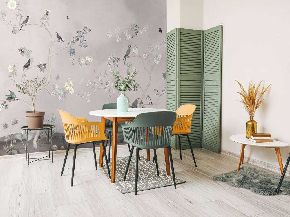 Birds in Garden Panorama 10