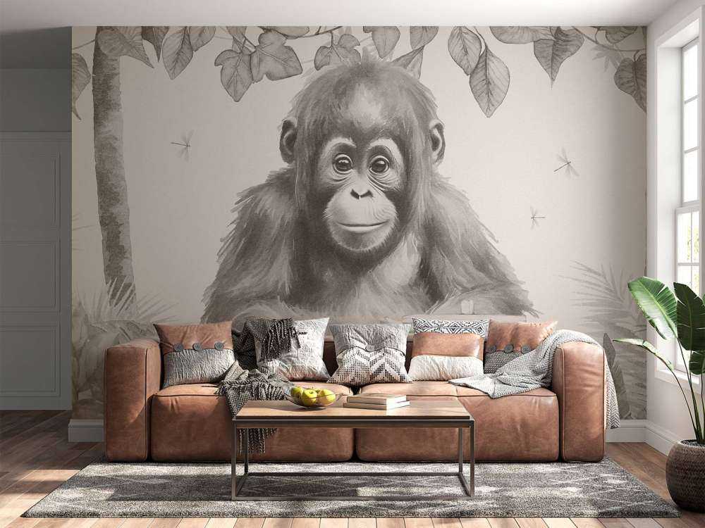 Orangutangunge i jungelen beige