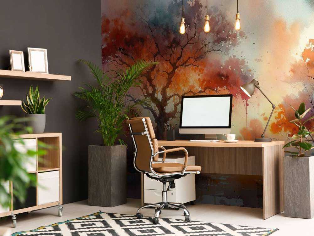 Høstens brennende baldakin i skumringen