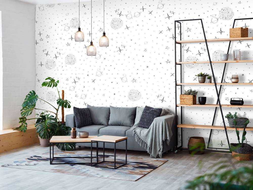 Rommønster svart og hvitt