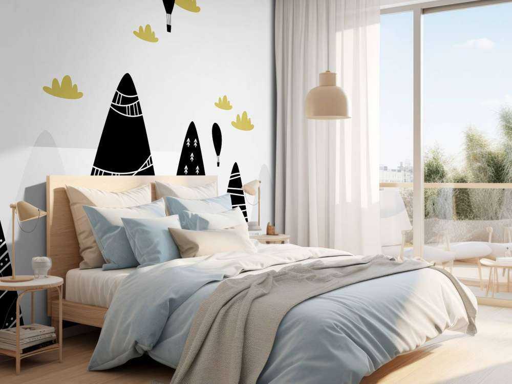 Fjell i svart og hvitt