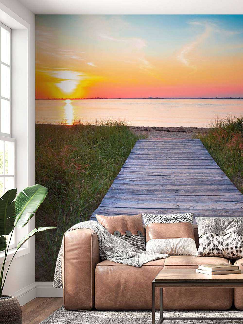 Strand og trævej