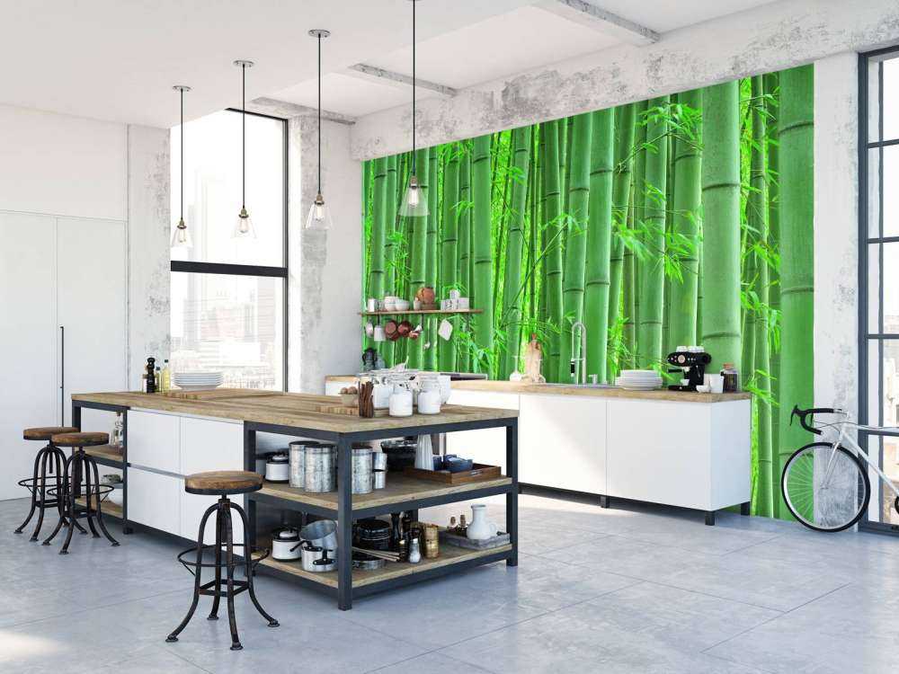 Nærbillede af bambusskov