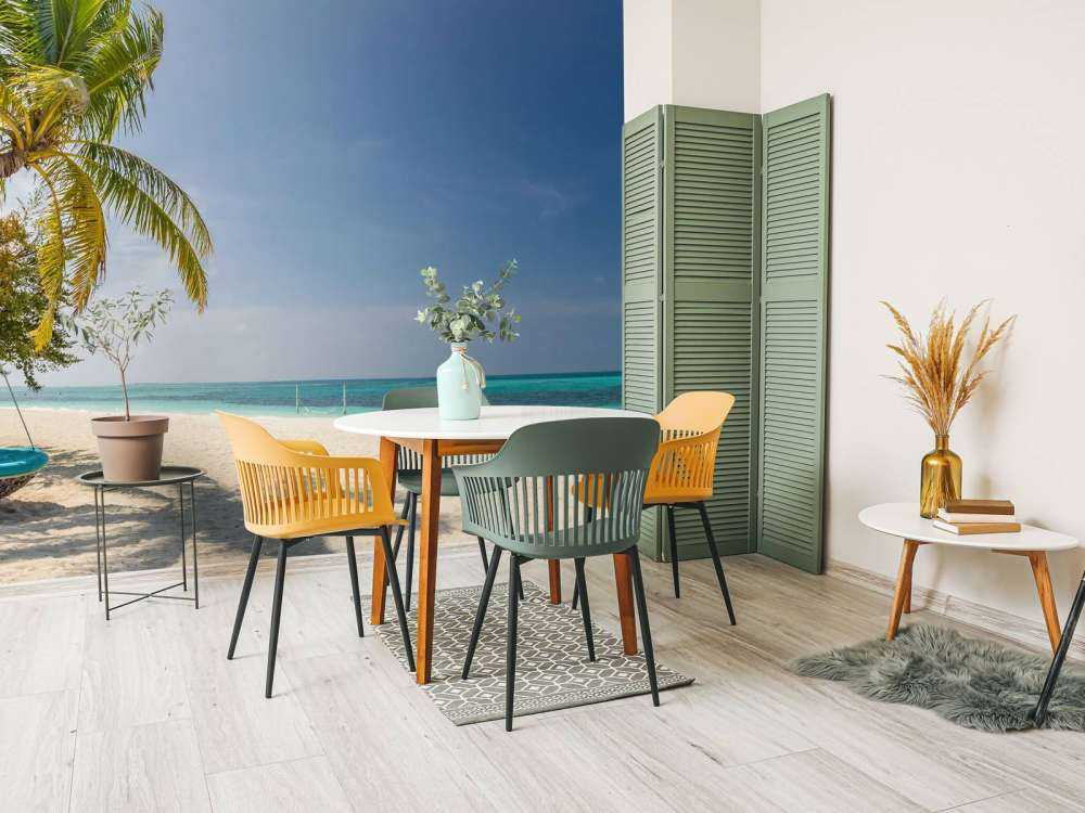 Tropisk strand med gynge