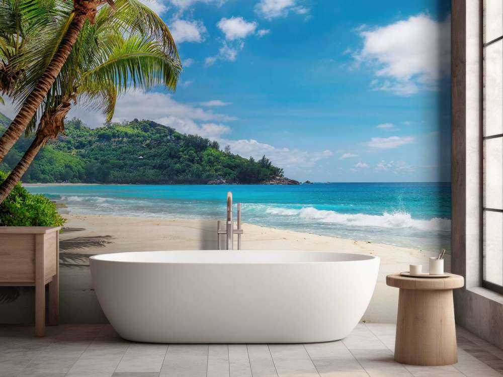 Smuk strand med palmer