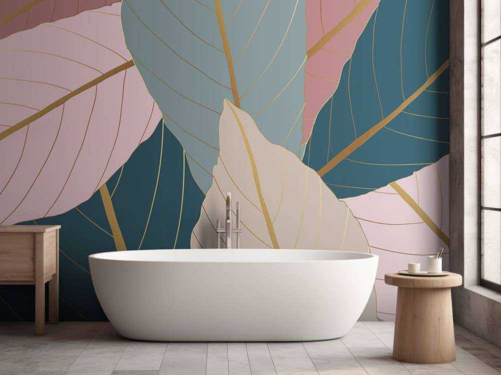 Tropiske blade med guld