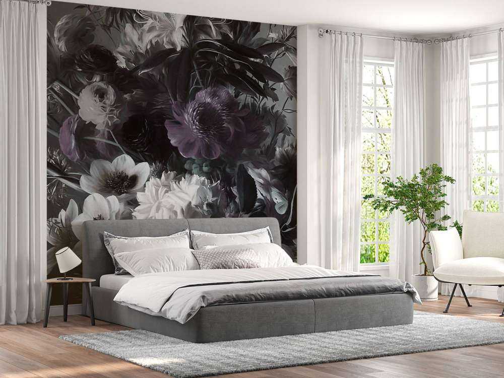 Stort buket med anemoner Lilla