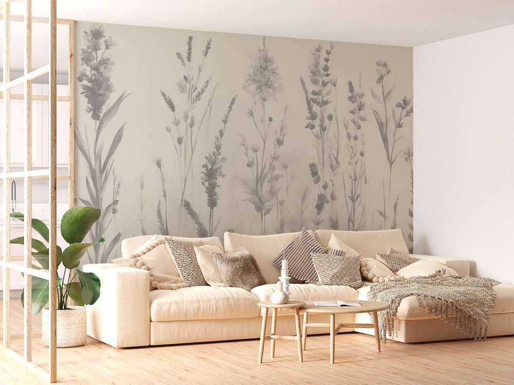 Lavendel Eng Sømløs Elfenben Hvid