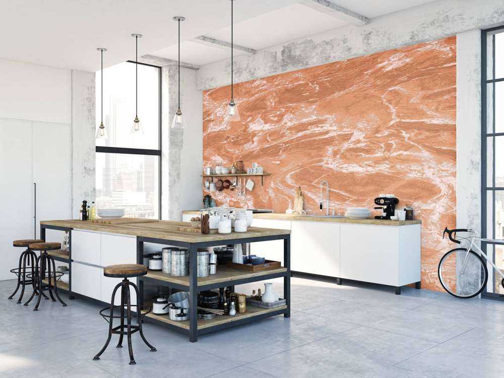Terracotta marmor med fejninger
