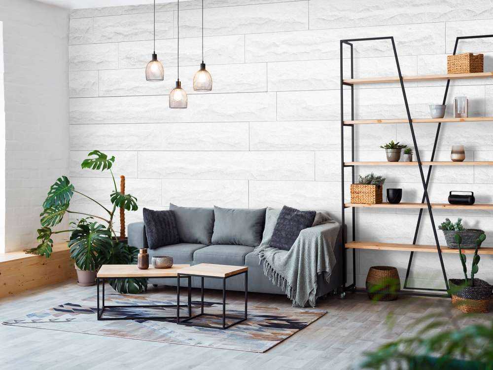 Moderne hvide mursten