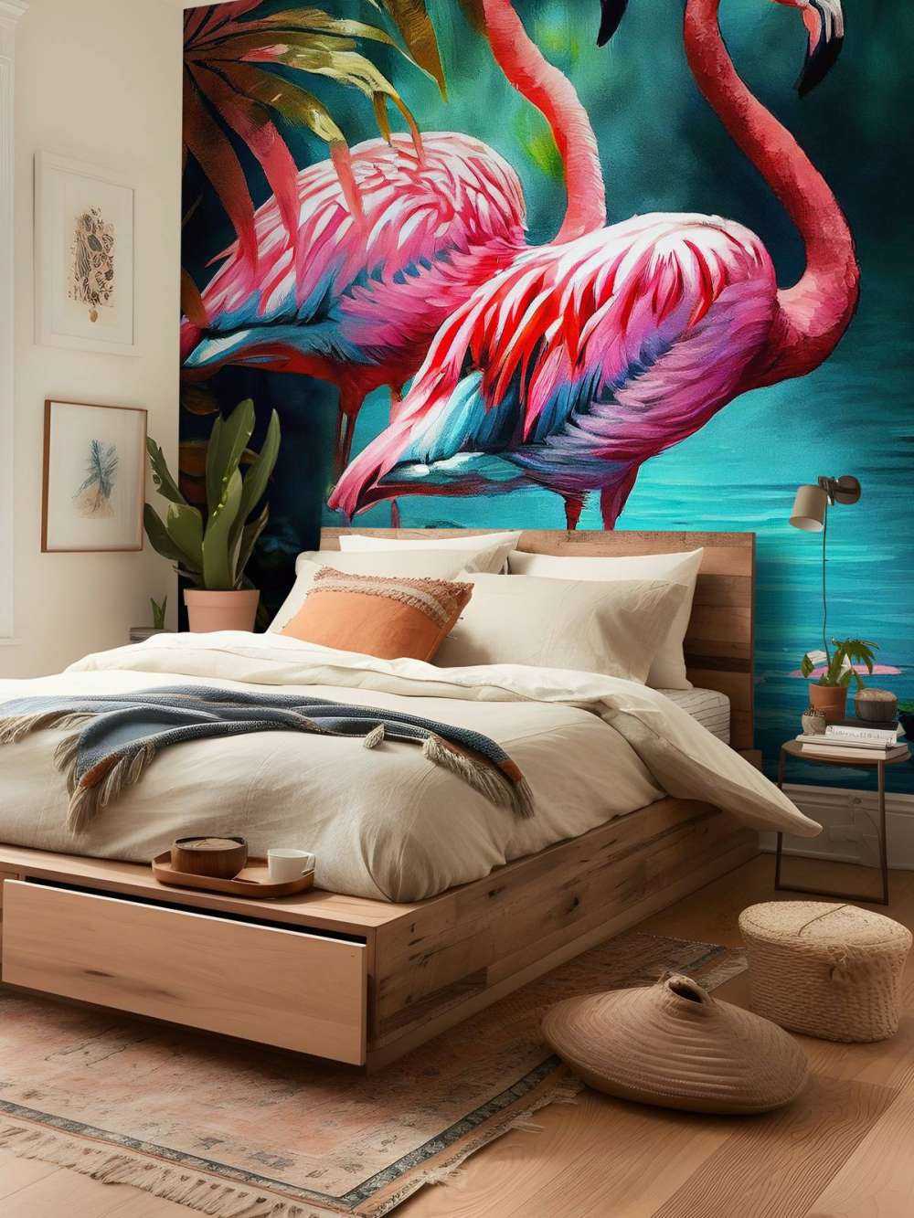 Fløjlrosa Flamingo Duo