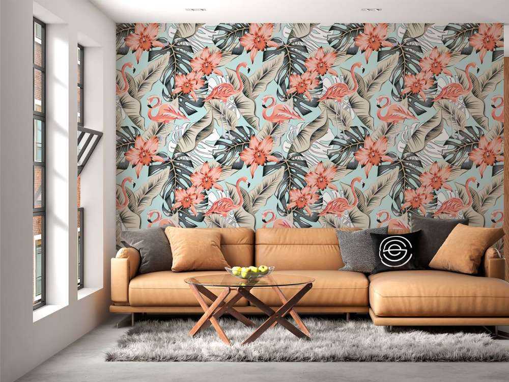 Tropisk lyserød flamingo