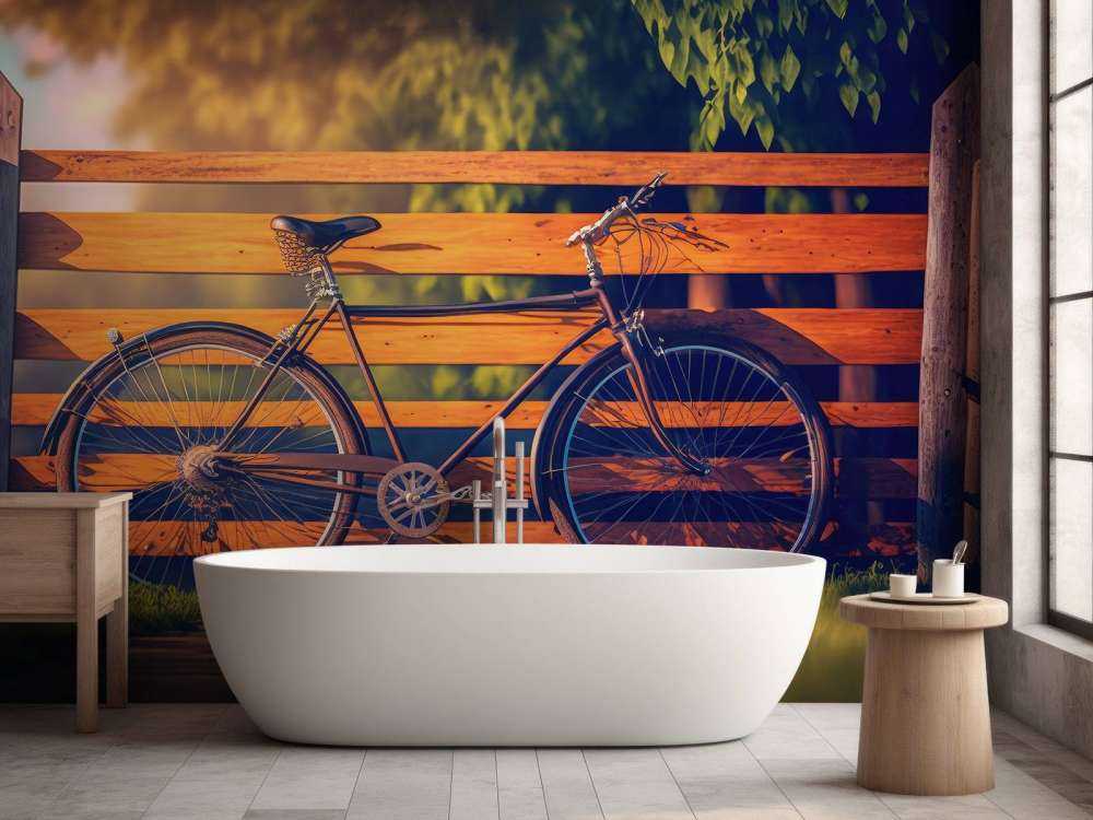 Cykel nær et træhegn