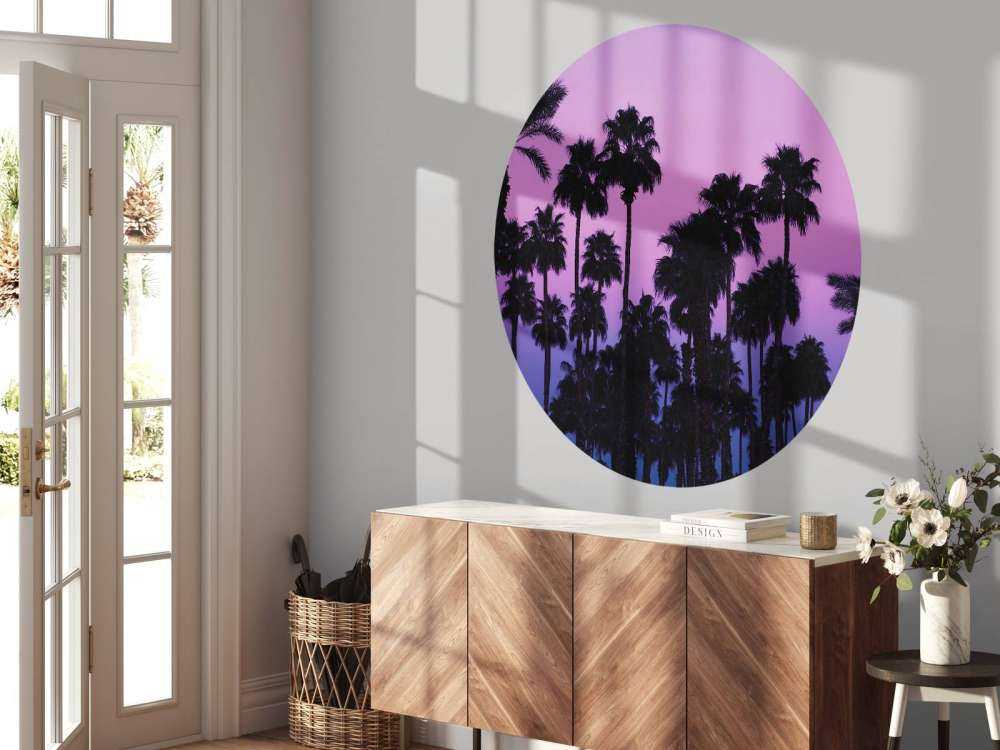 Palms with Pink Sky