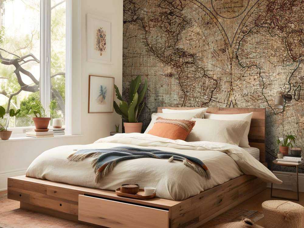 Gammelt verdenskort tegning