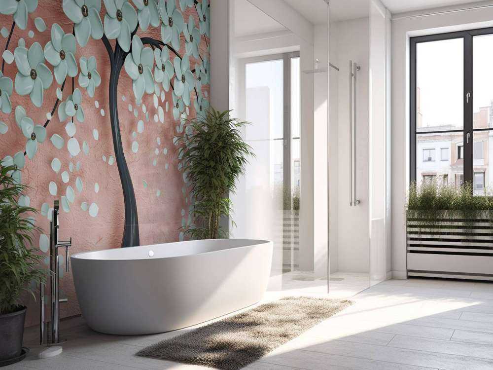 Sort fantasitræ med mynteblomster