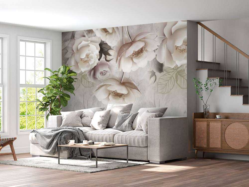 Beige blomster