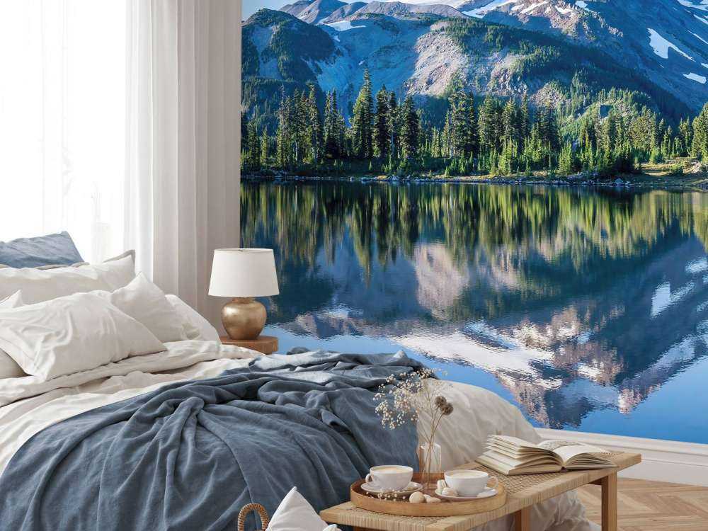 Fototapet berg av snö