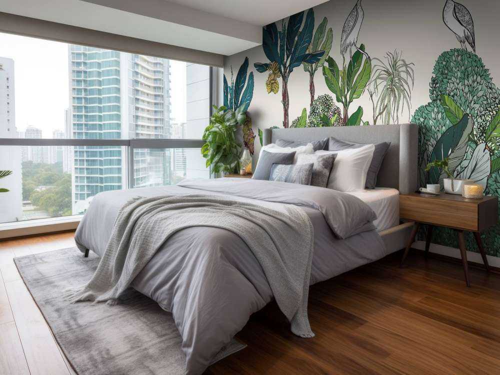 Djungel panorama med djur