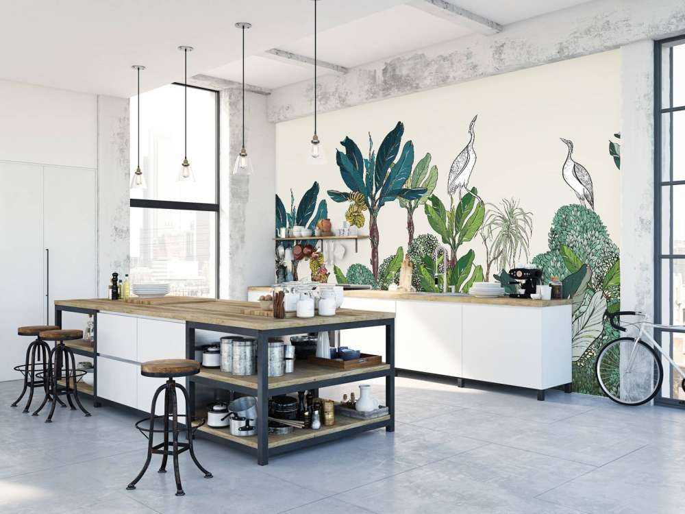 Djungel panorama med djur