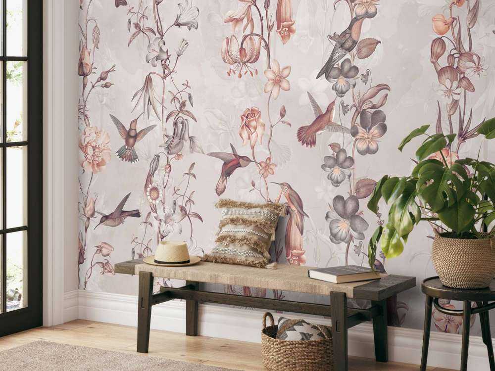 Weadow och Trädgårdsblommor Gammal Rosa