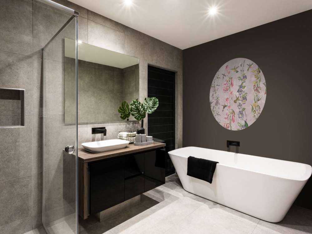 Vädd och trädgårdsblommor rosa