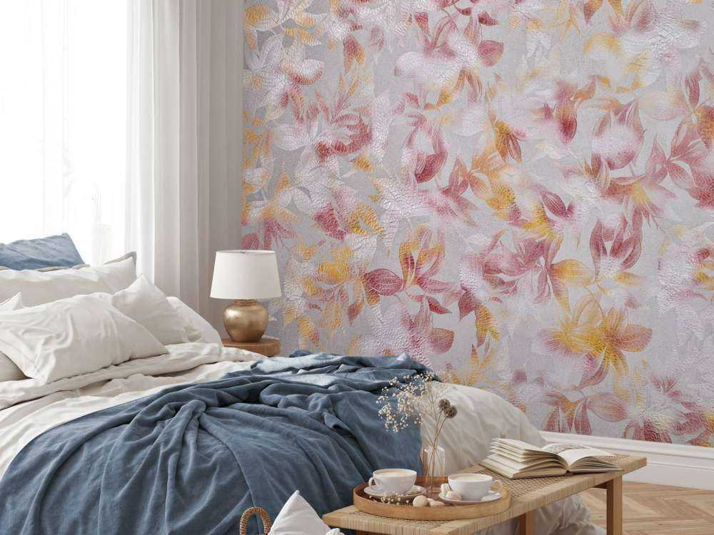 Blommor på grå bakgrund