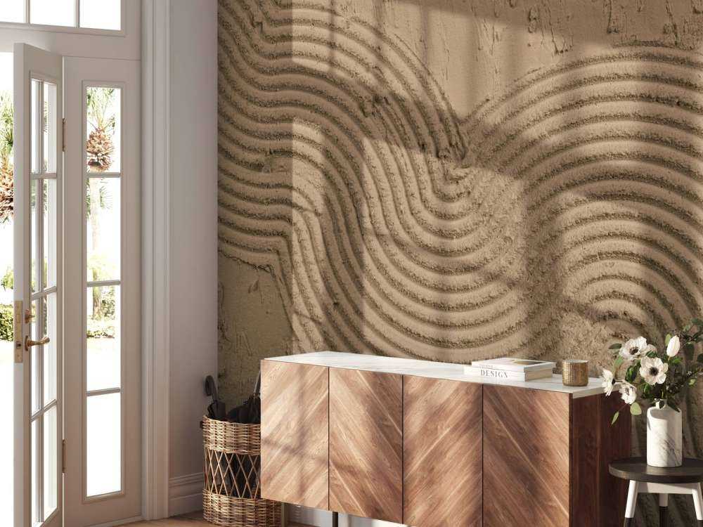 Organiska linjer och strukturer i guldbrunt