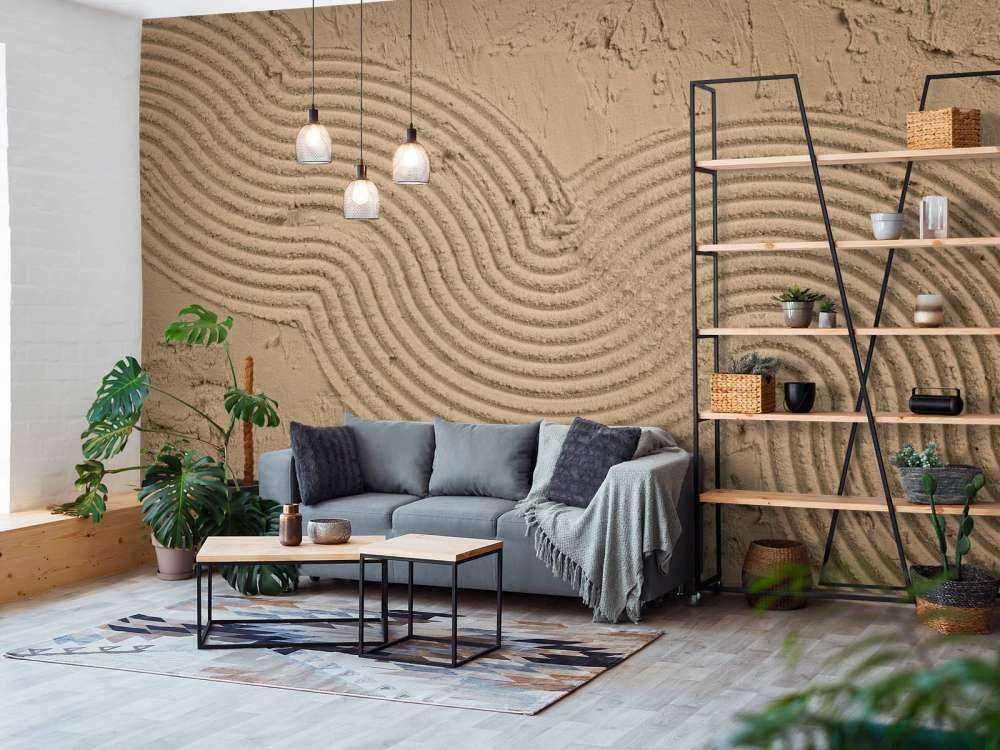 Organiska linjer och strukturer i guldbrunt