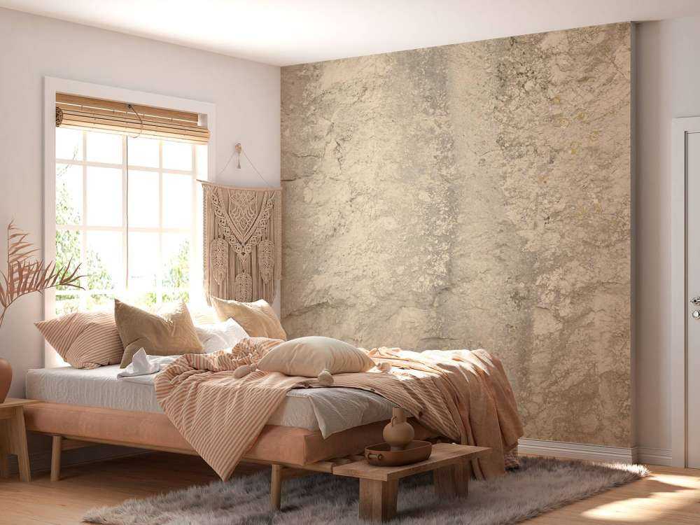 Beige stenvägg