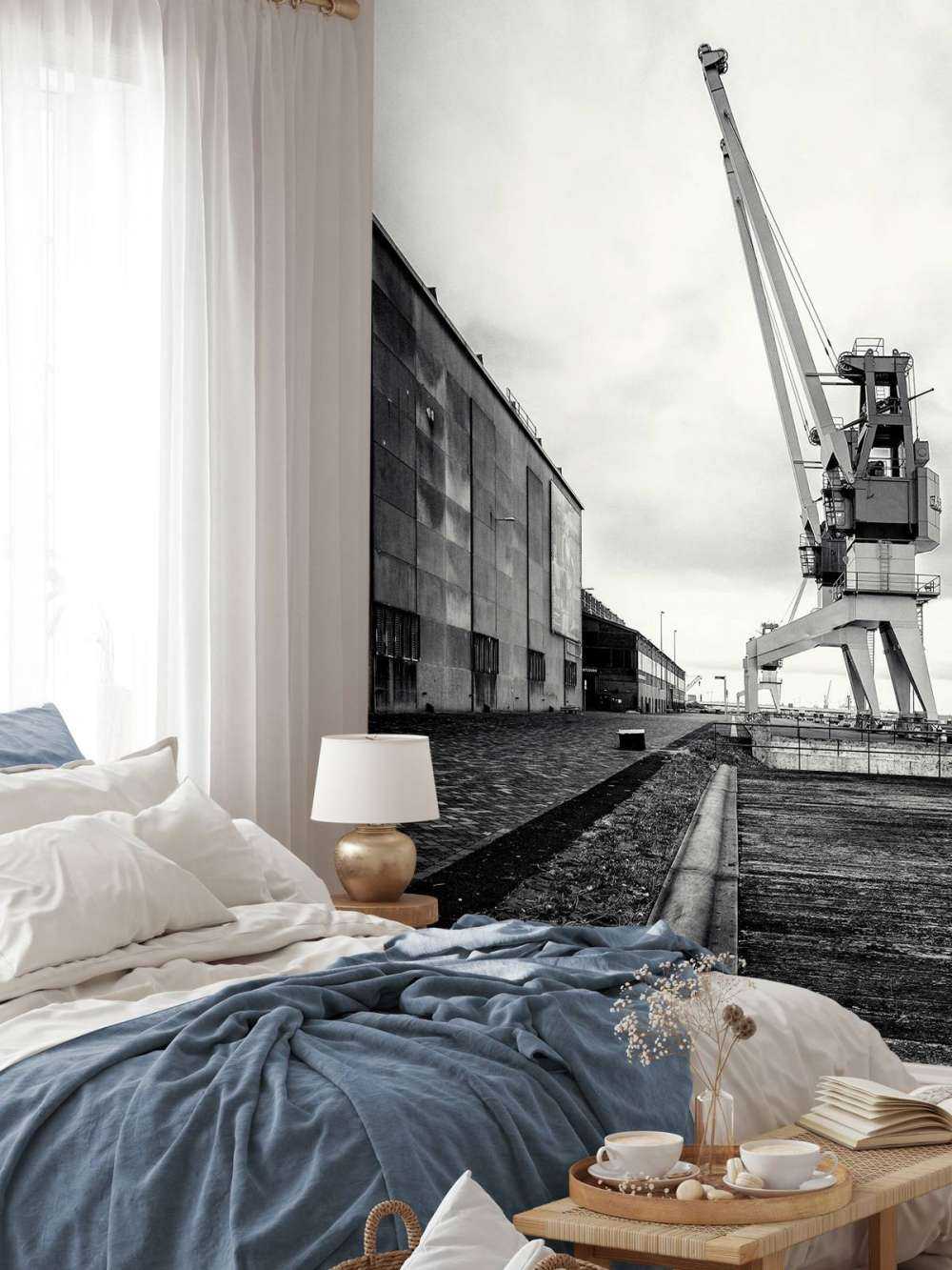 Hamnkran på den tidigare RDM-anläggningen Heijplaat Rotterdam 