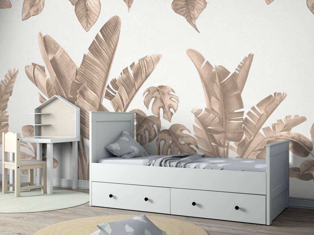 Jungle leaves i taupe