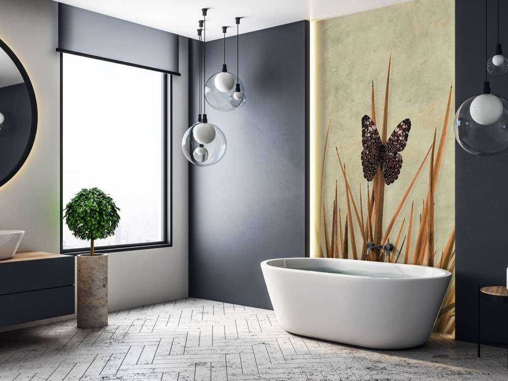 Fjäril vid gammal vägg