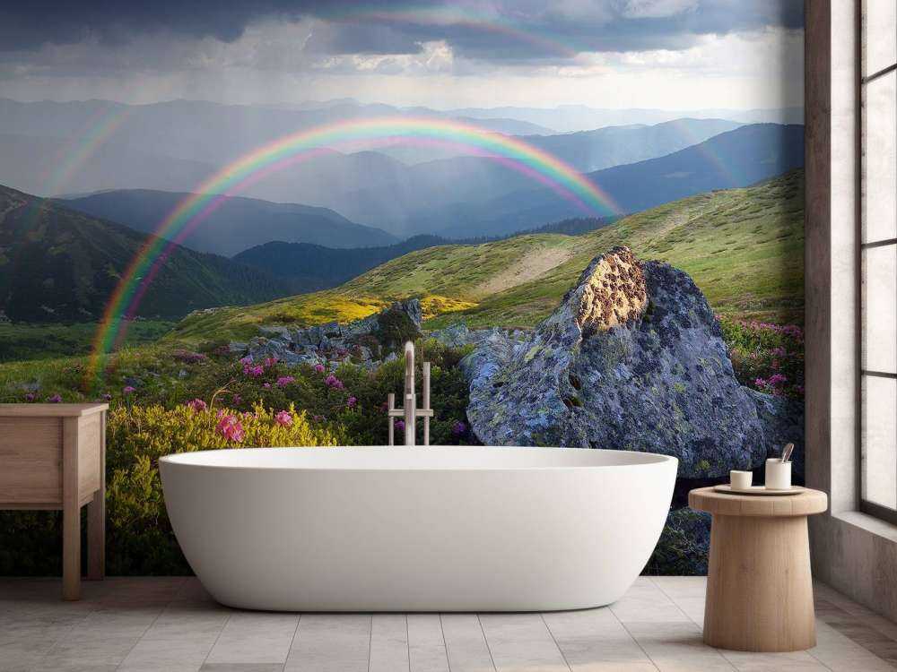 Landskap med blommor