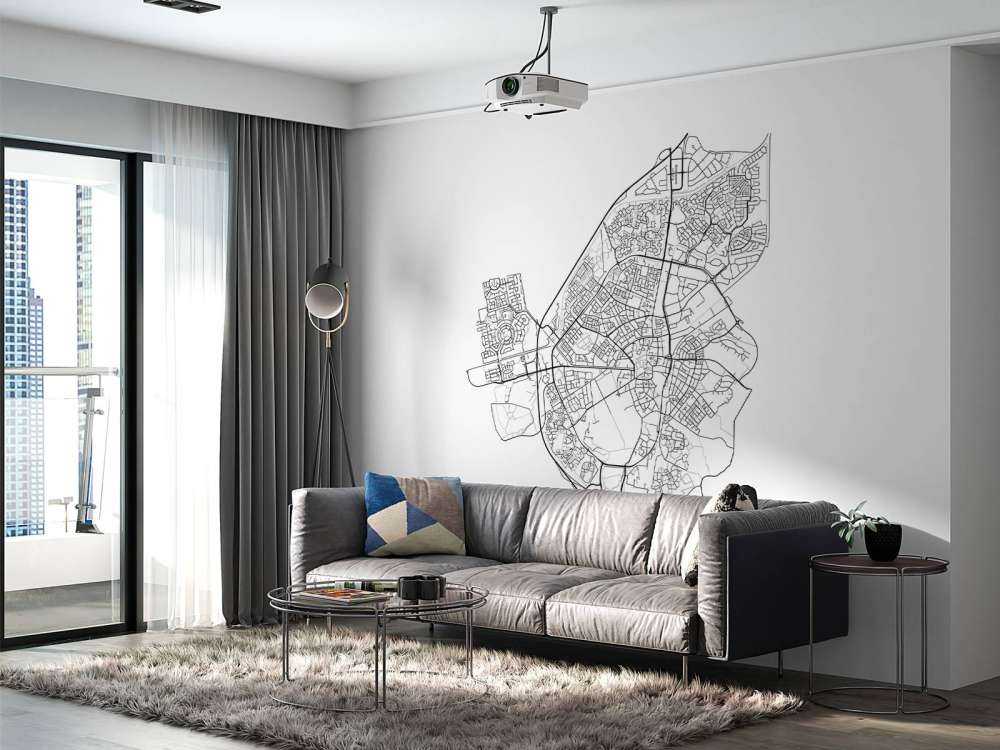 Karta över axlar, vit