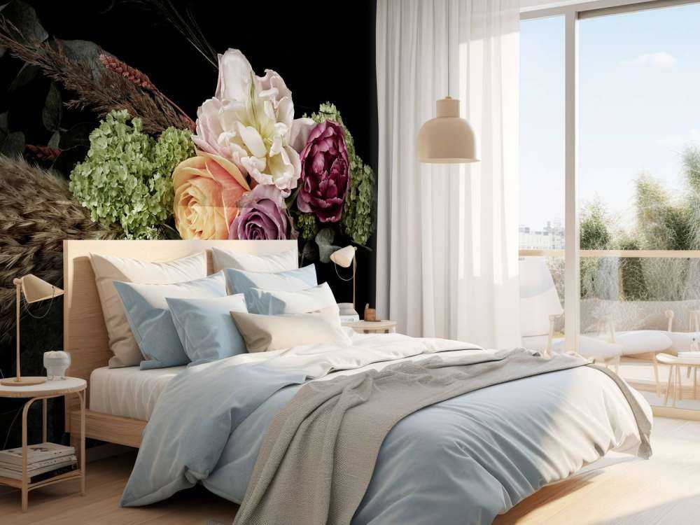 Påfågelfjäder blombukett